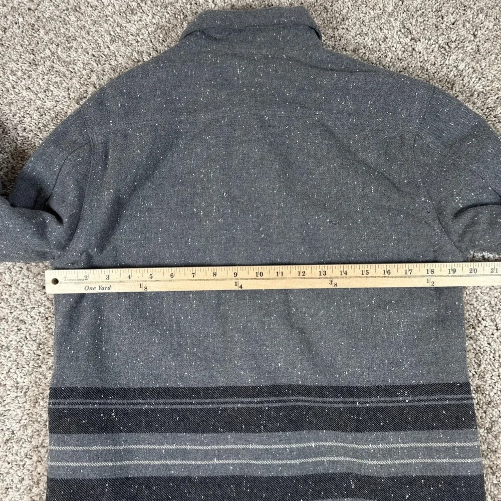 Levis Shirt Jacket‎ Mens Large Gray Wool Blend Lined Western Stripe Shacket - Picture 11 of 12